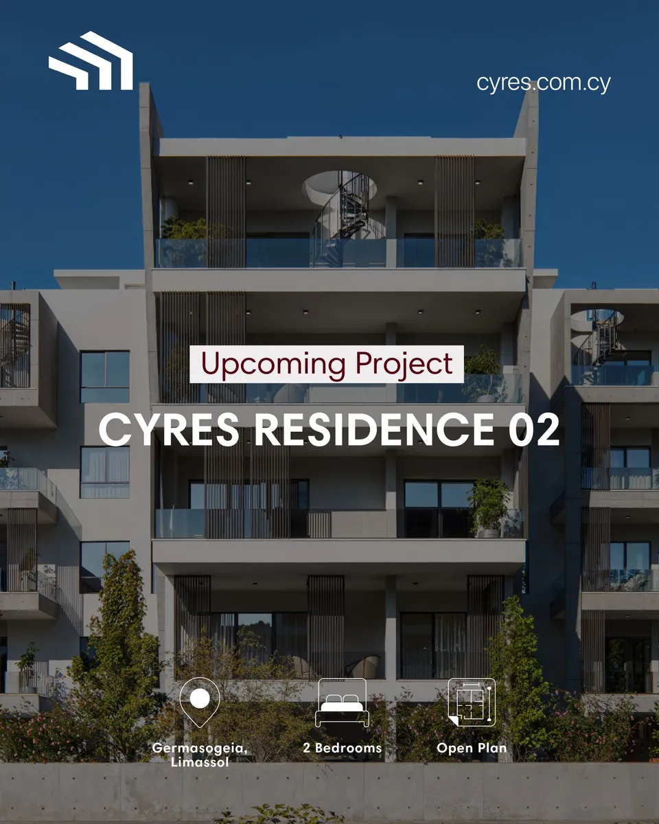 Cyres Residence 02, Germasogeia.
A statement of urban elegance.

Our upcoming project brings six exclusive apartments ac